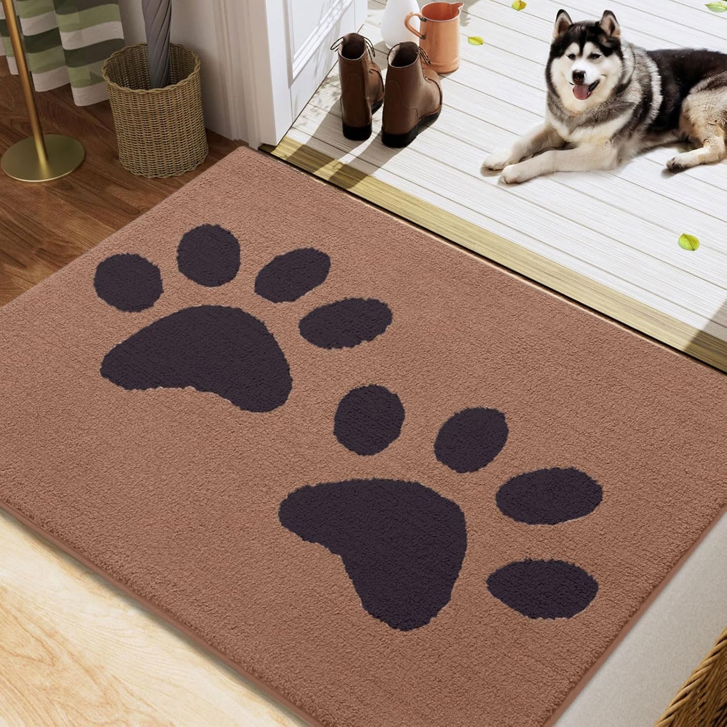 Tapete puerta perro antiderrap absorbente lavable