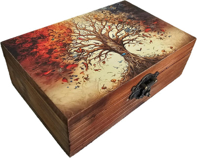 Caja joyería madera diseño árbol vida 16,5cm