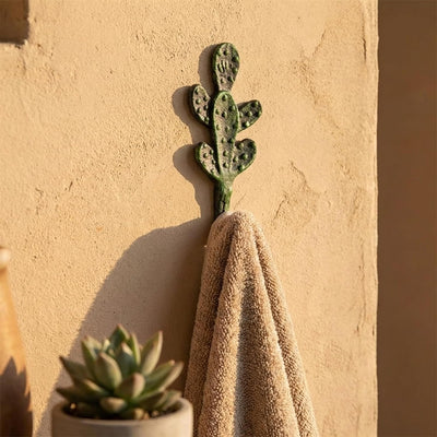 Gancho hierro fundido color nopal para pared decoración boho