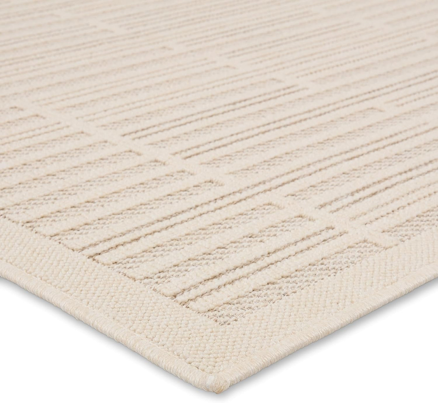 Alfombra 2x3 interiores exteriores a rayas crema