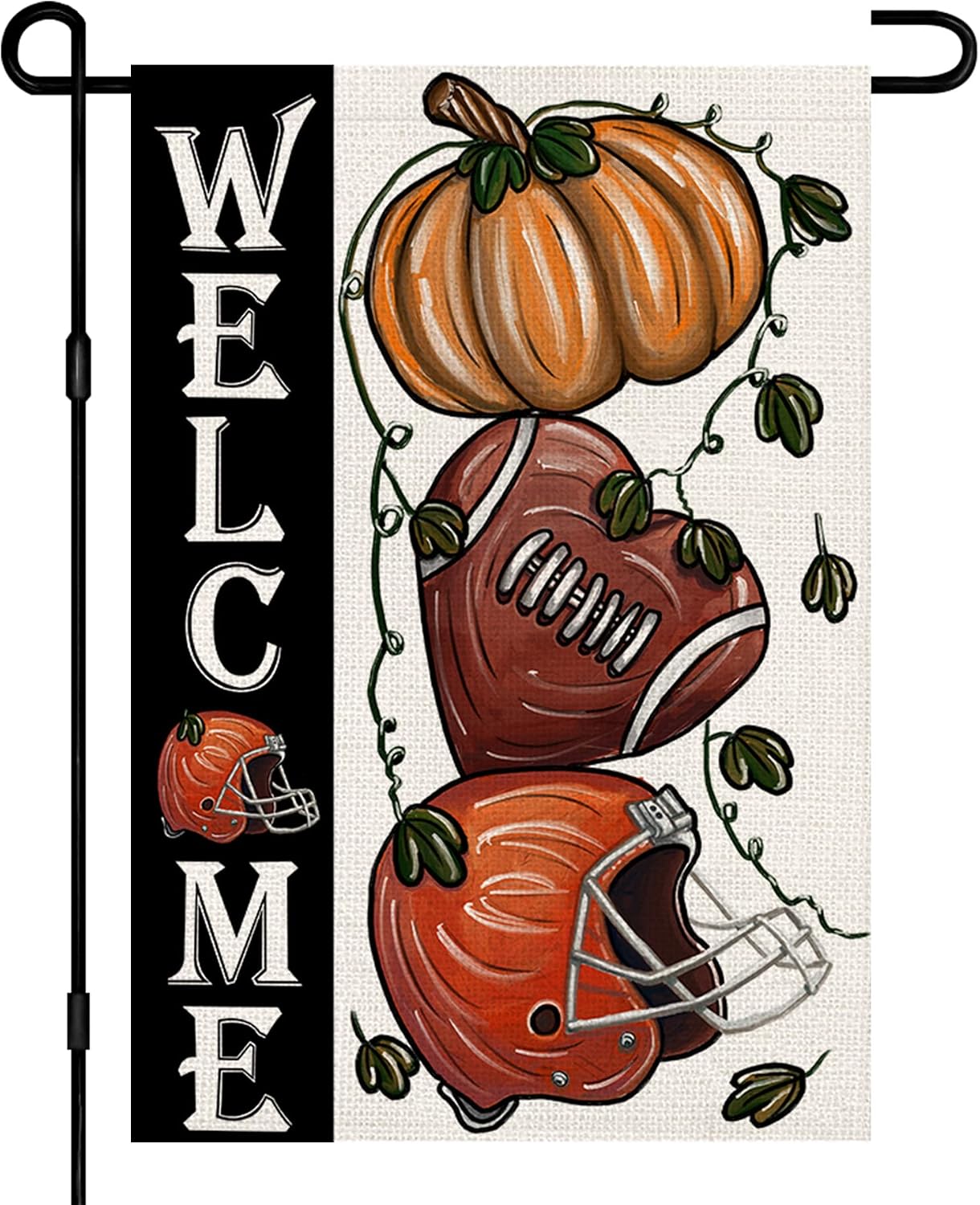 Banderas jardín fútbol otoño 12x18pulg doble cara calabaza
