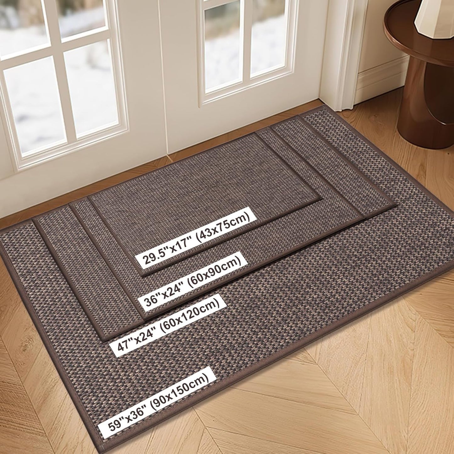 Tapete puerta interior antiderrap de goma lavable 24x36"
