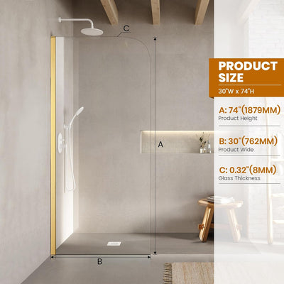 Puerta ducha vidrio templado 30x74pulg sin marco
