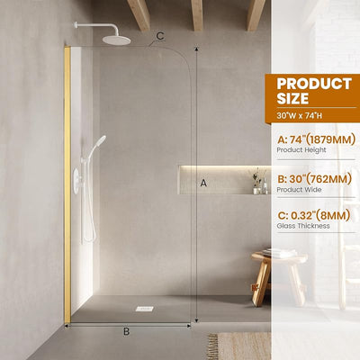 Puerta ducha vidrio templado 30x74pulg sin marco