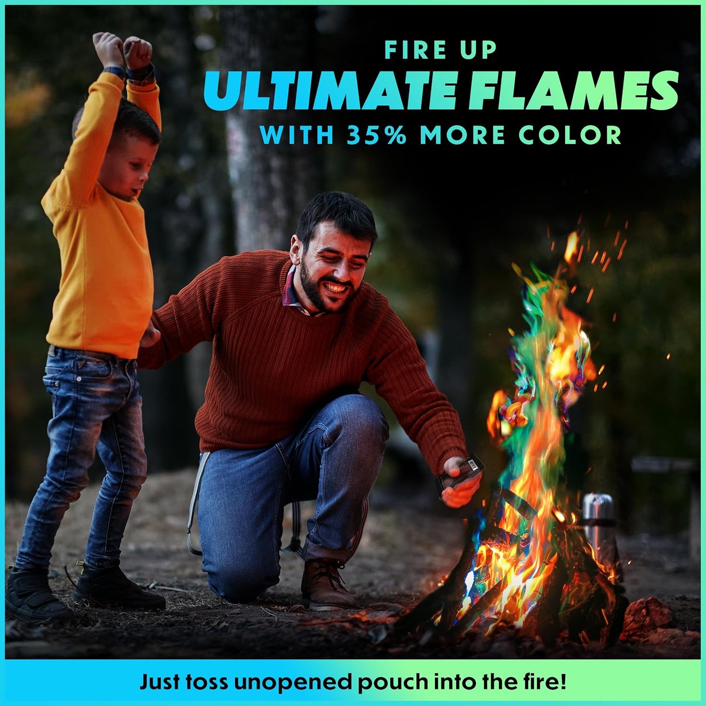 Pack 12 fuego multicolor hogueras campamento fiesta