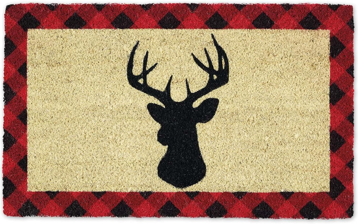 Tapete Navidad ciervos 17x29pulg fibra coco