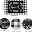 Manteles individuales buffalo plaid 4 pzas negro y blanco lavables