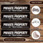 8 Letreros Propiedad Privada 12x3" Aluminio Resistentes UV
