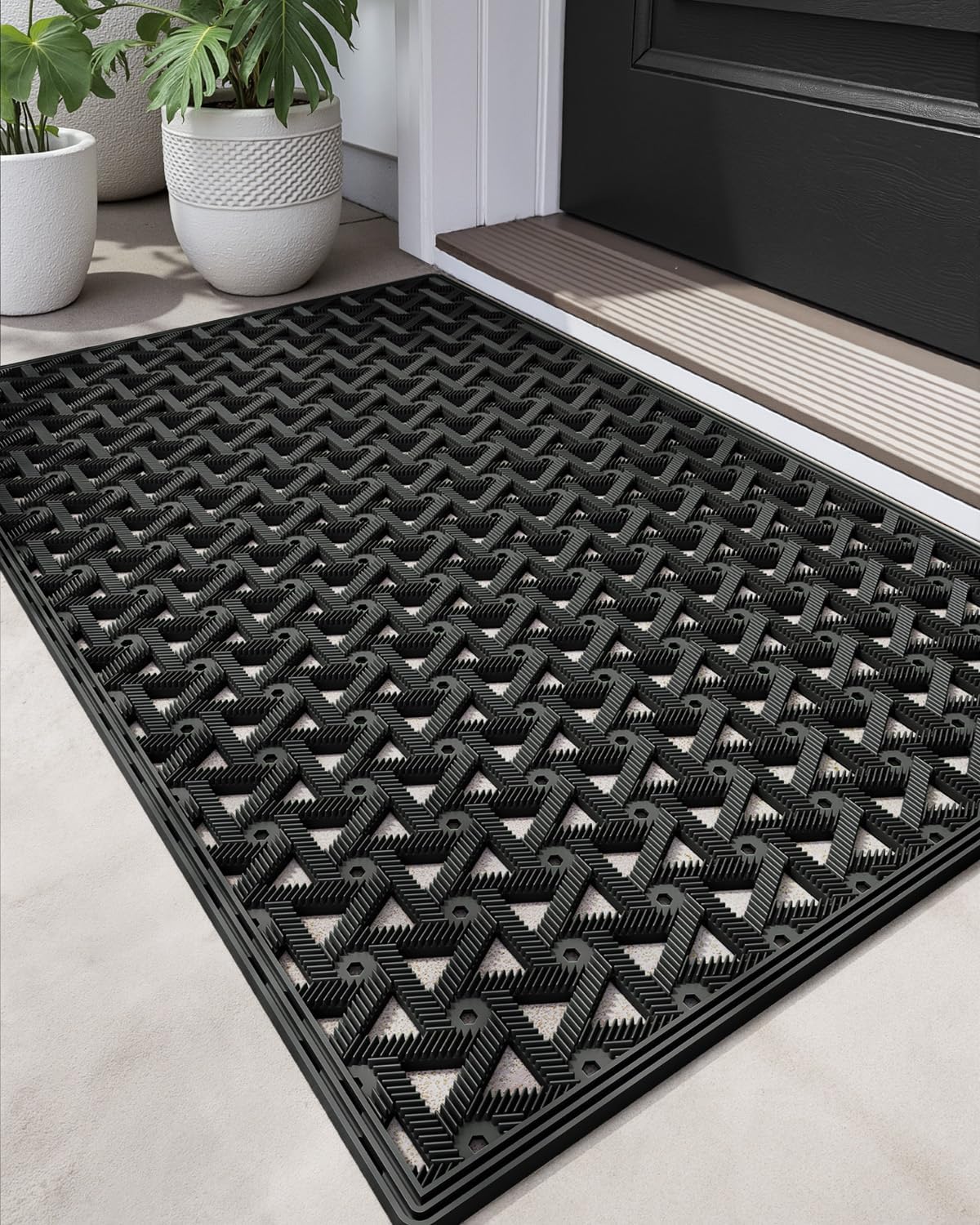 Tapete entrada exterior 24x36 goma antiderrap impermeable