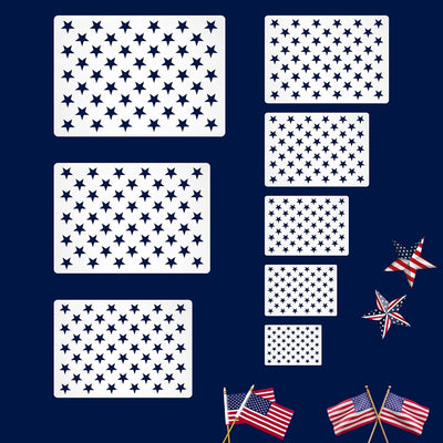 Plantilla estrellas bandera USA 4 de Julio 8 tamaños plástico