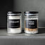 Tarros baño vidrio acanalado tapas bambú negro 10oz set 2