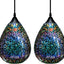 Luces colgantes 3D isla cocina pack 2 cristal transparente