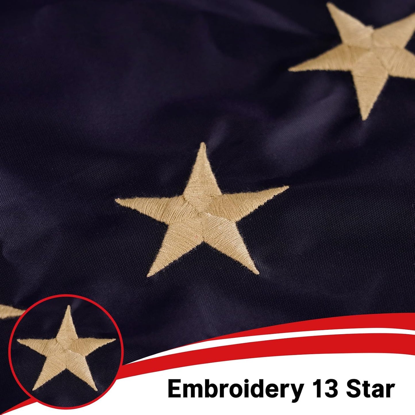 Bandera Betsy Ross 3x5ft 13 estrellas latón poliéster