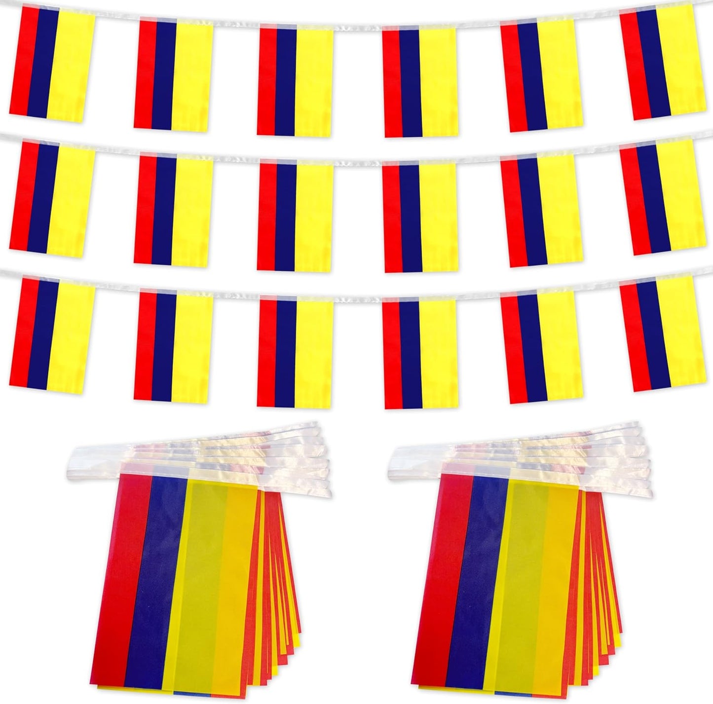 2 Banderas Colombia 60ft Colgantes Decorativas