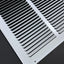 Rejilla ventilación pared techo 12x24 acero estampado blanco