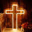 Letrero neón cruz de Cristo Jesús LED regulable para pared