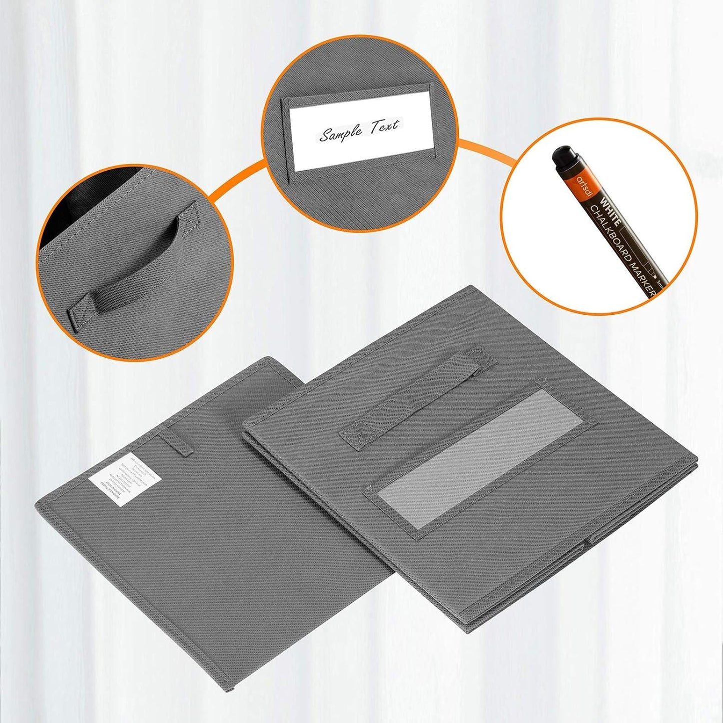 Cubos almacenamiento tela set 8 11" con etiquetas plegables