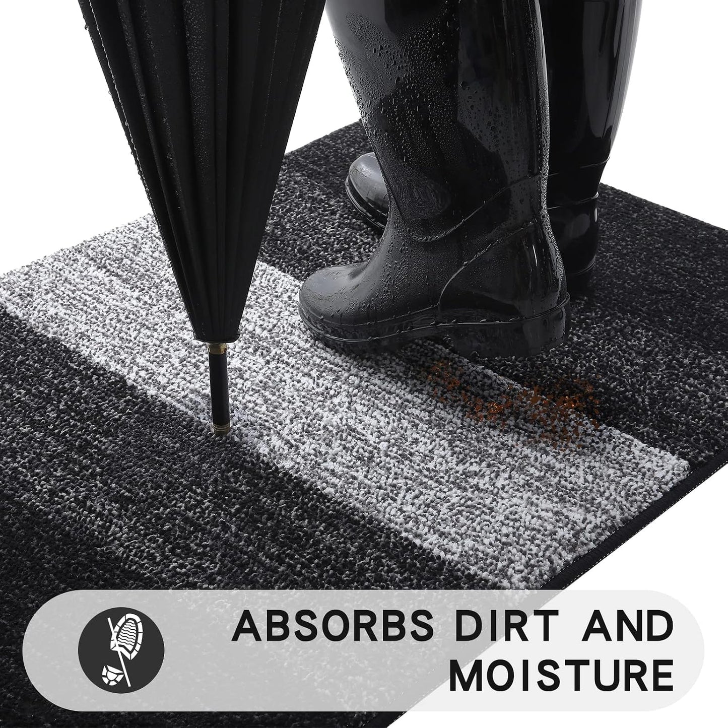 Tapete puerta 32x20" antiderrap absorbente negro