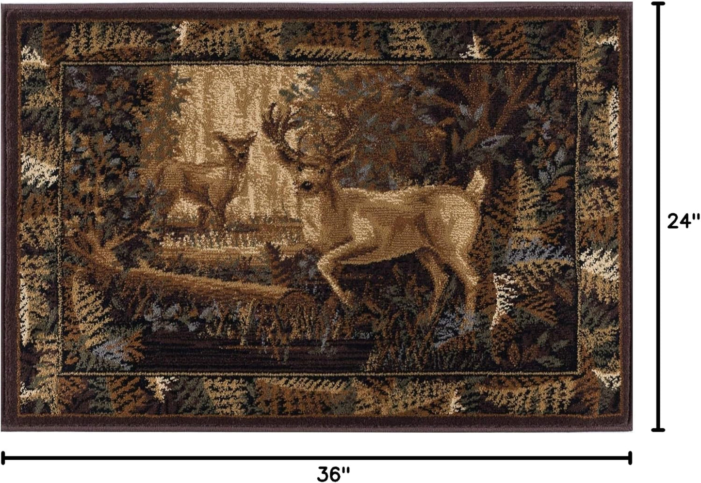 Tapete ciervo beige 2x3ft para pasillo y sala