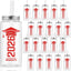 24 Vasos Plástico Transparente 13.5oz con Popote Tapa Rojo