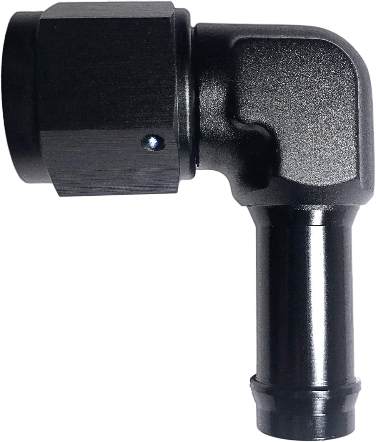 Adaptador AN6 a 3/8 pulg aluminio negro 90 grados