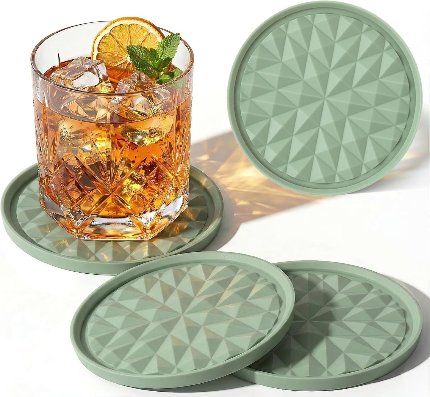 Posavasos silicona paquete 4 antideslizante decoración mesa café