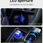 Cargador coche USB dual QC3.0 36W con LED azul