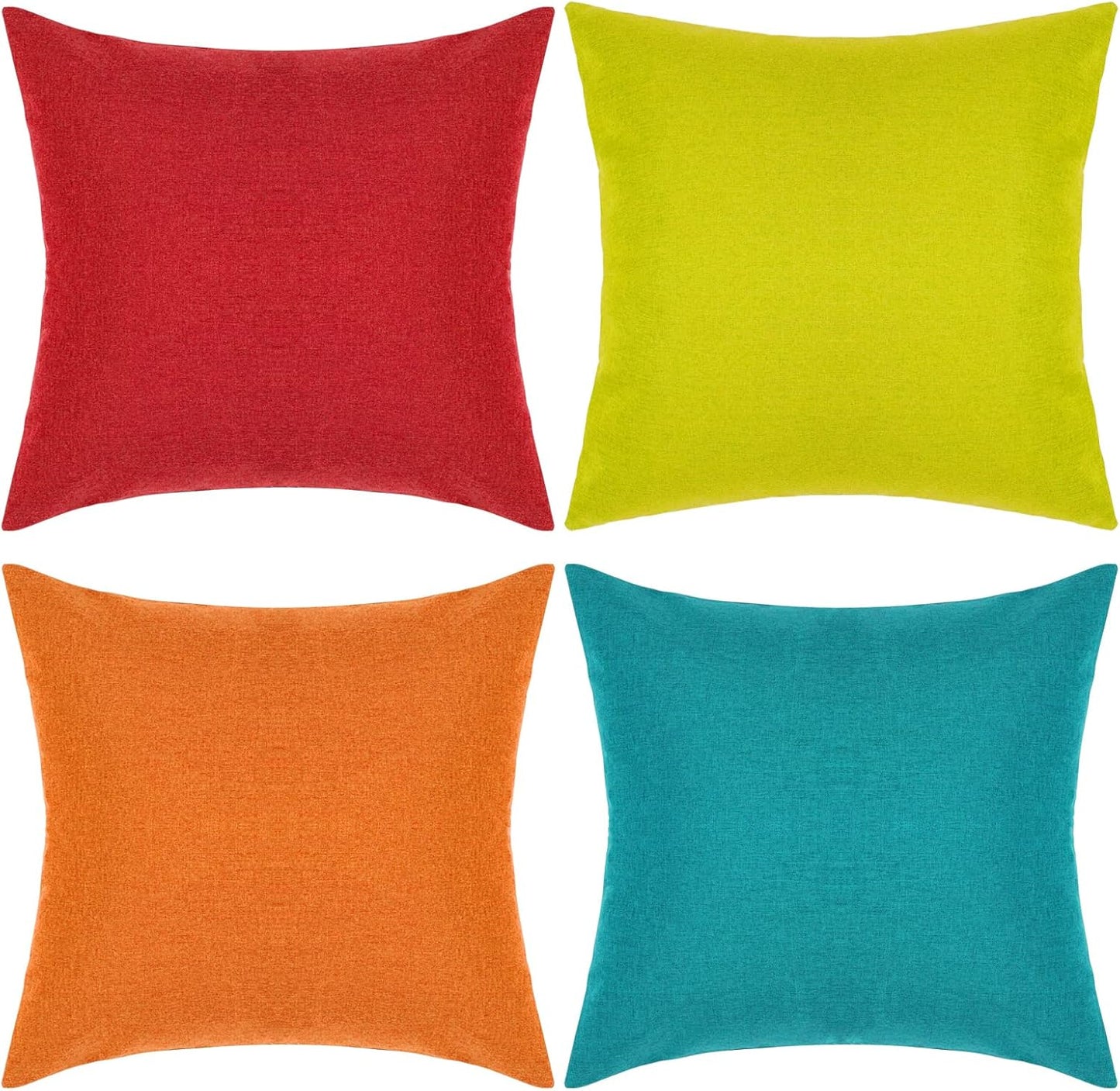 4 Fundas Almohada Impermeables 18x18" Amarillo Rojo