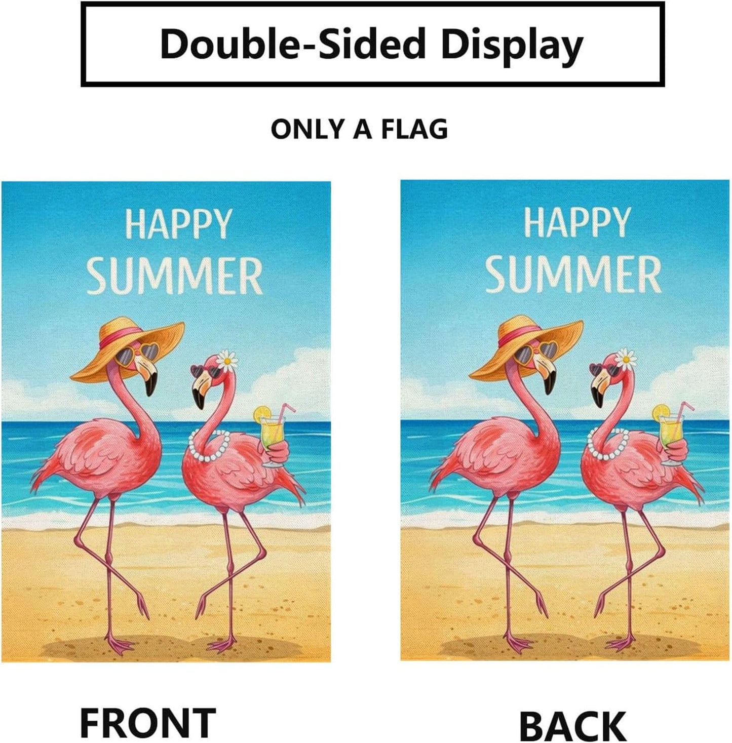 Bandera jardín playa 12x18pulg doble cara verano