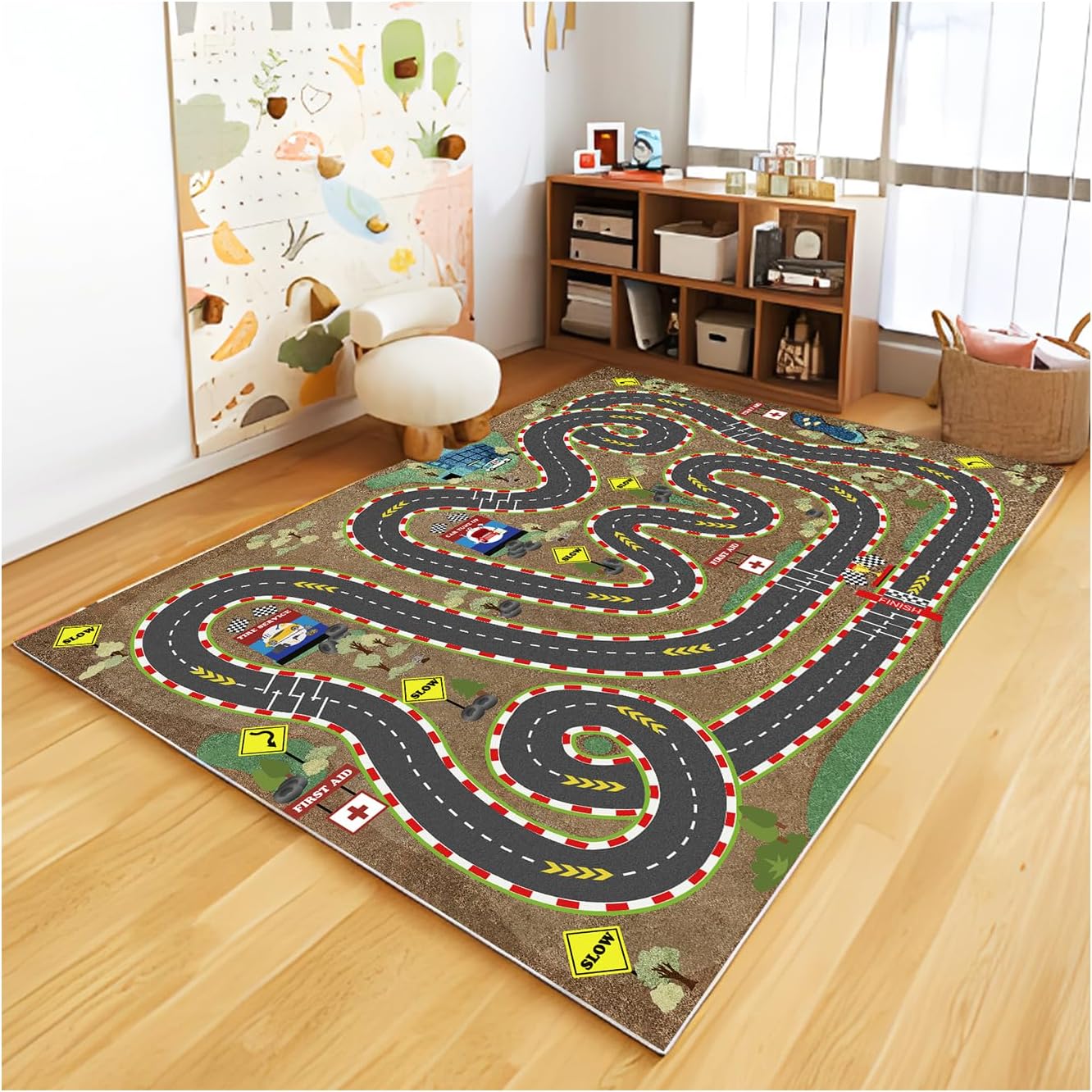 Alfombra coche para niños mapa ciudad divertido