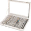 Bandeja organizadora anillos 100 ranuras tapa transparente vitrina aretes