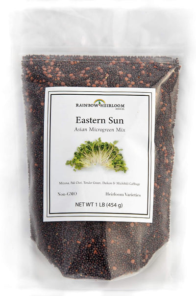 Semillas de microgreens mix mizuna pak choi mostaza rábano 1lb