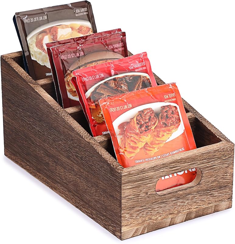 Organizador madera 4 compartimentos para despensa