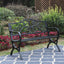 Banco jardín 50pulg hierro fundido respaldo floral negro