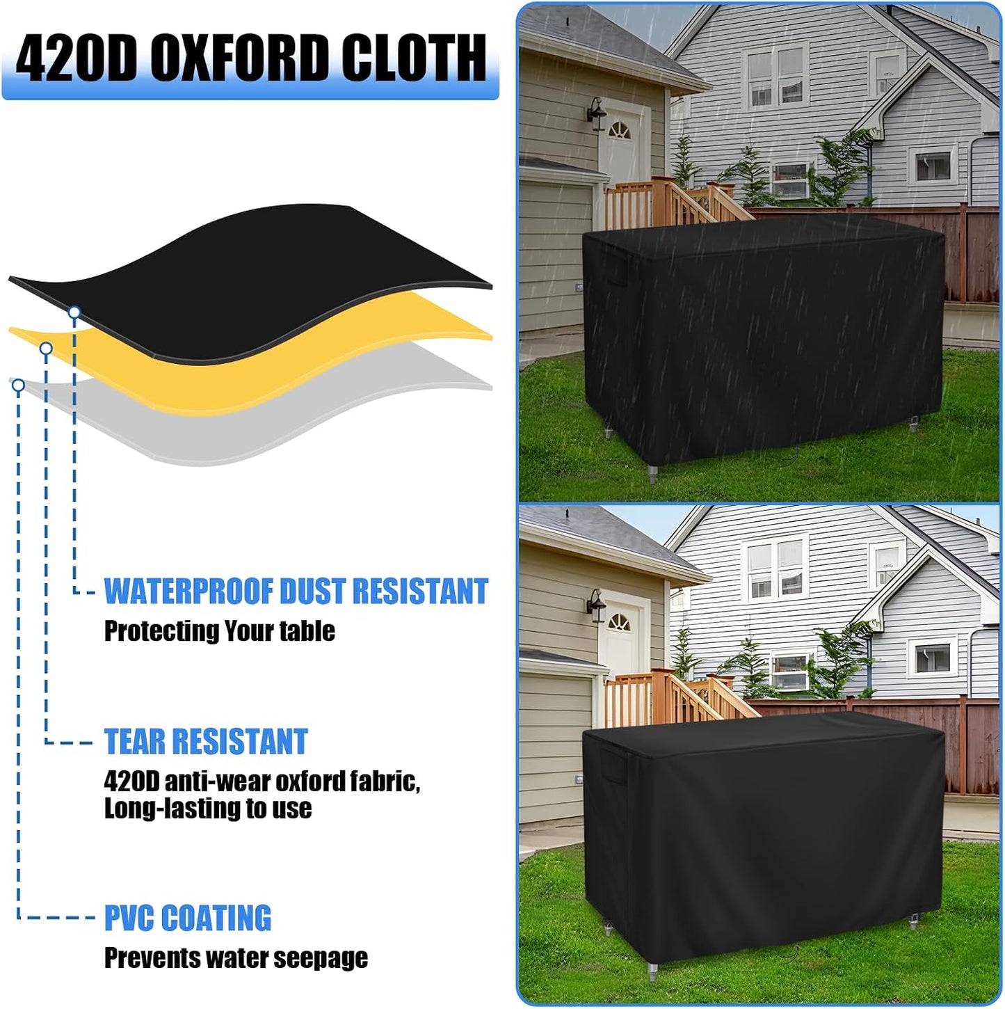 Funda impermeable mesa acero inox para patio y picnic