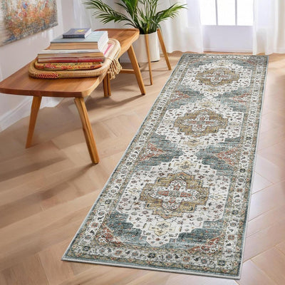 Alfombra pasillo 2x6pulg antiderrap lavable vintage