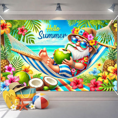 Cartel decoración hawaiana 71x43pulg hello summer