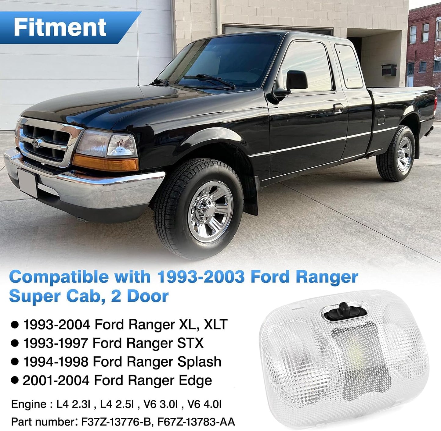 Luz LED techo Ford Ranger 93-04 cubierta mapa lectura