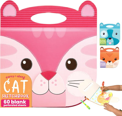 Cuaderno bocetos portátil 60 pág 9x7pulg Gato