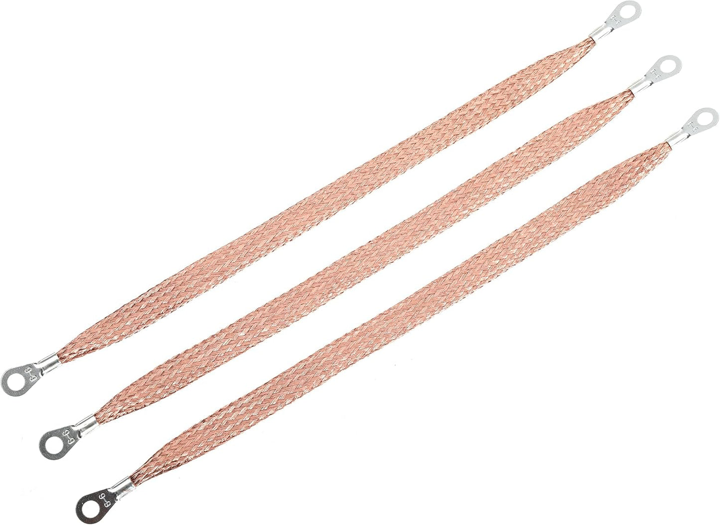 Correa tierra cobre estañado 11.4pulg 1/4pulg 3 Pzas