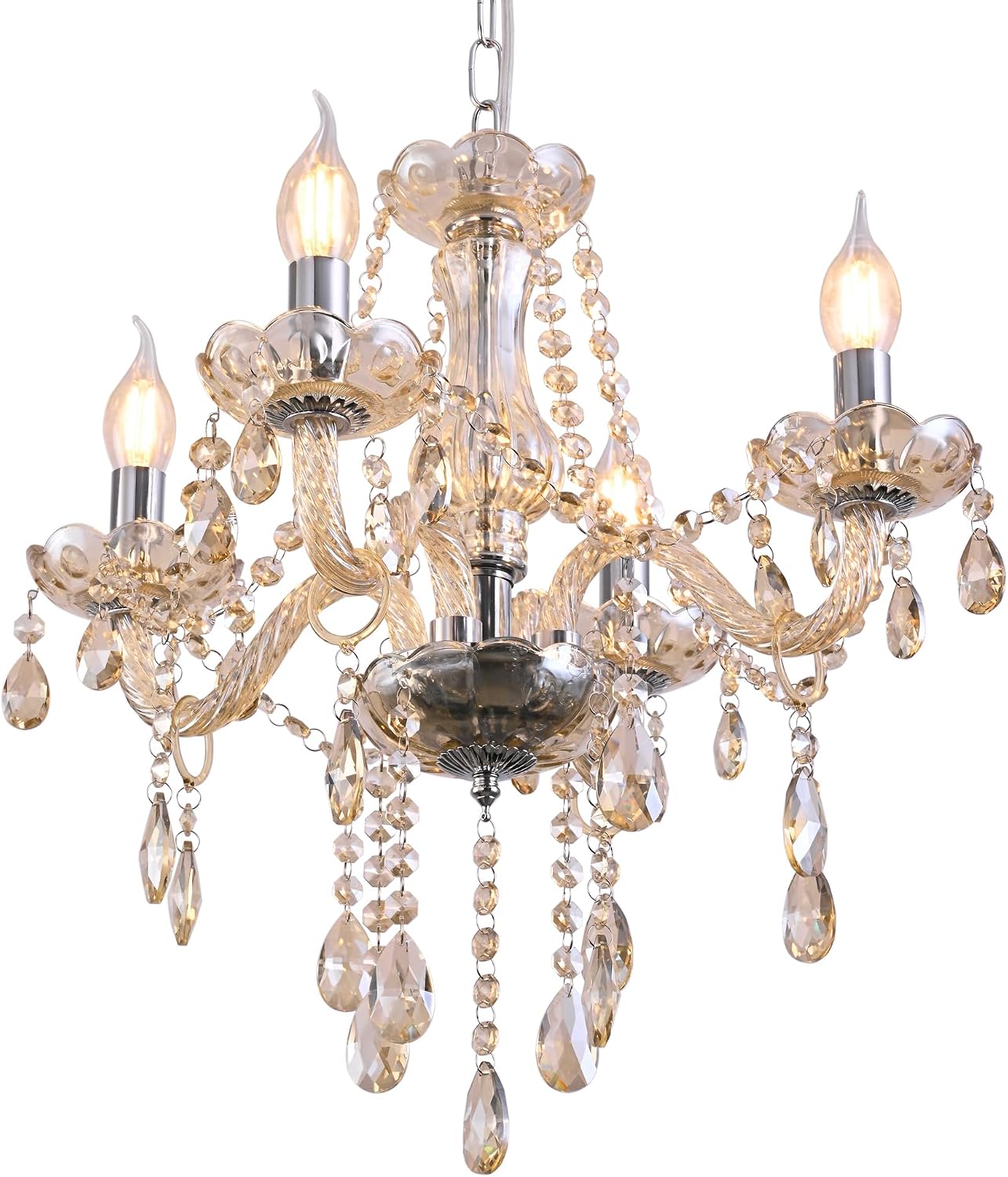 Candelabro cristal coñac mini lámpara vintage comedor