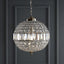 Candelabro colgante LED cristal/metal 16pulg