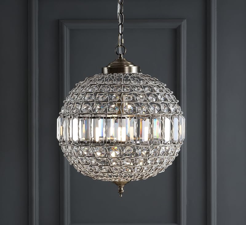 Candelabro colgante LED cristal/metal 16pulg