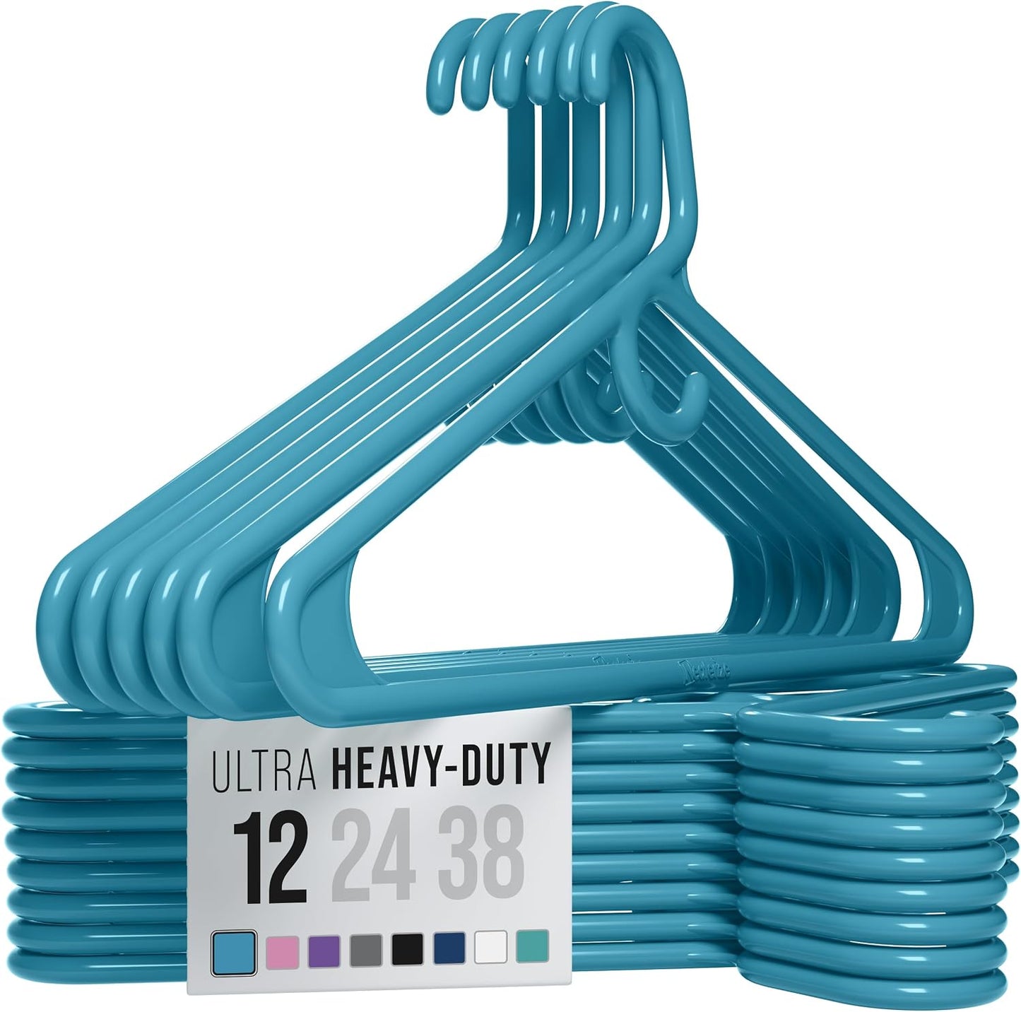 Perchas plástico duraderas para abrigos trajes azul set 12