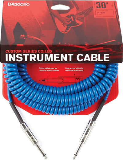Cable guitarra en espiral 30pies azul 1paq