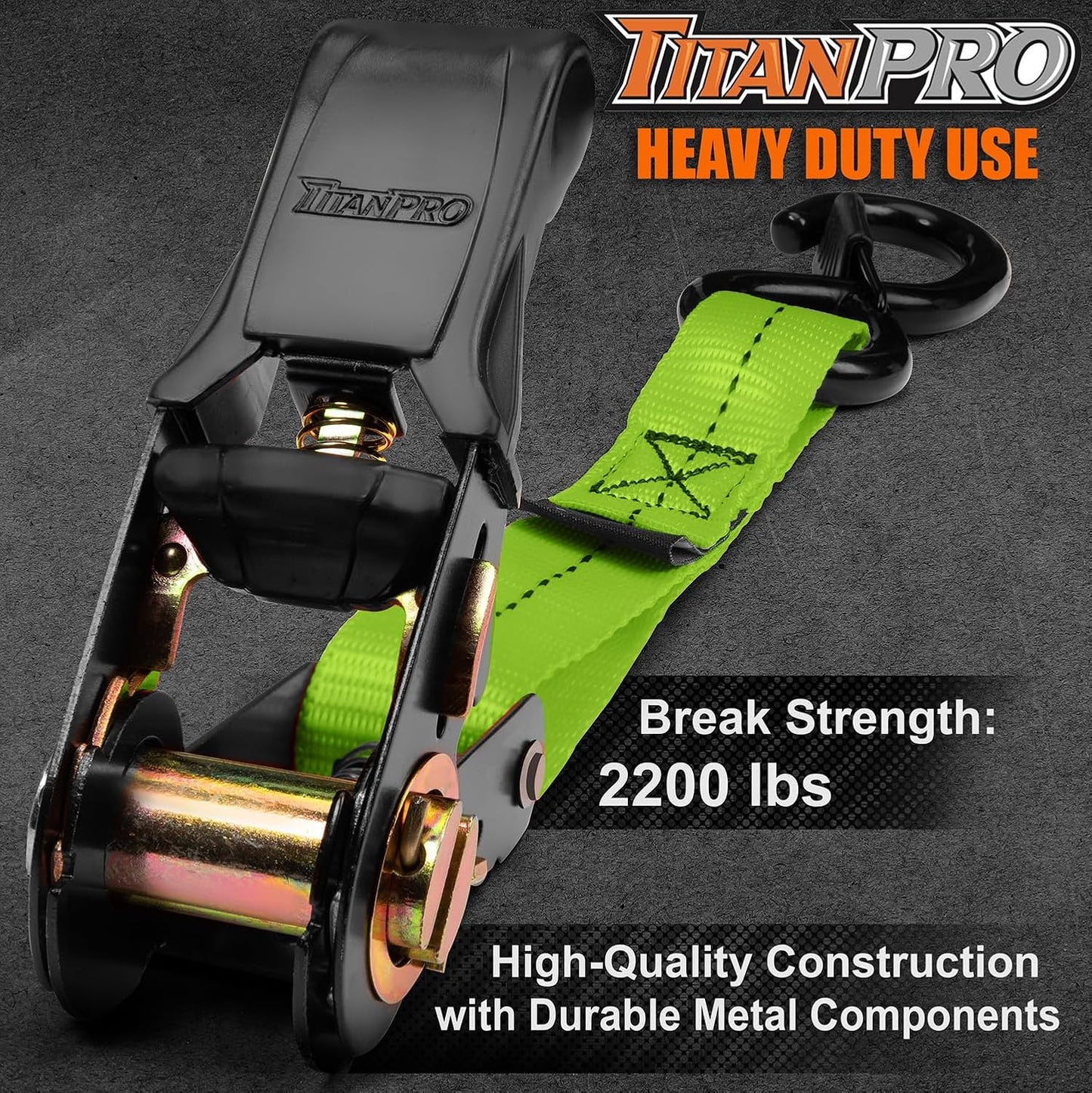 Correas trinquete 1" x15ft 4 Pzas resistencia 2200lb
