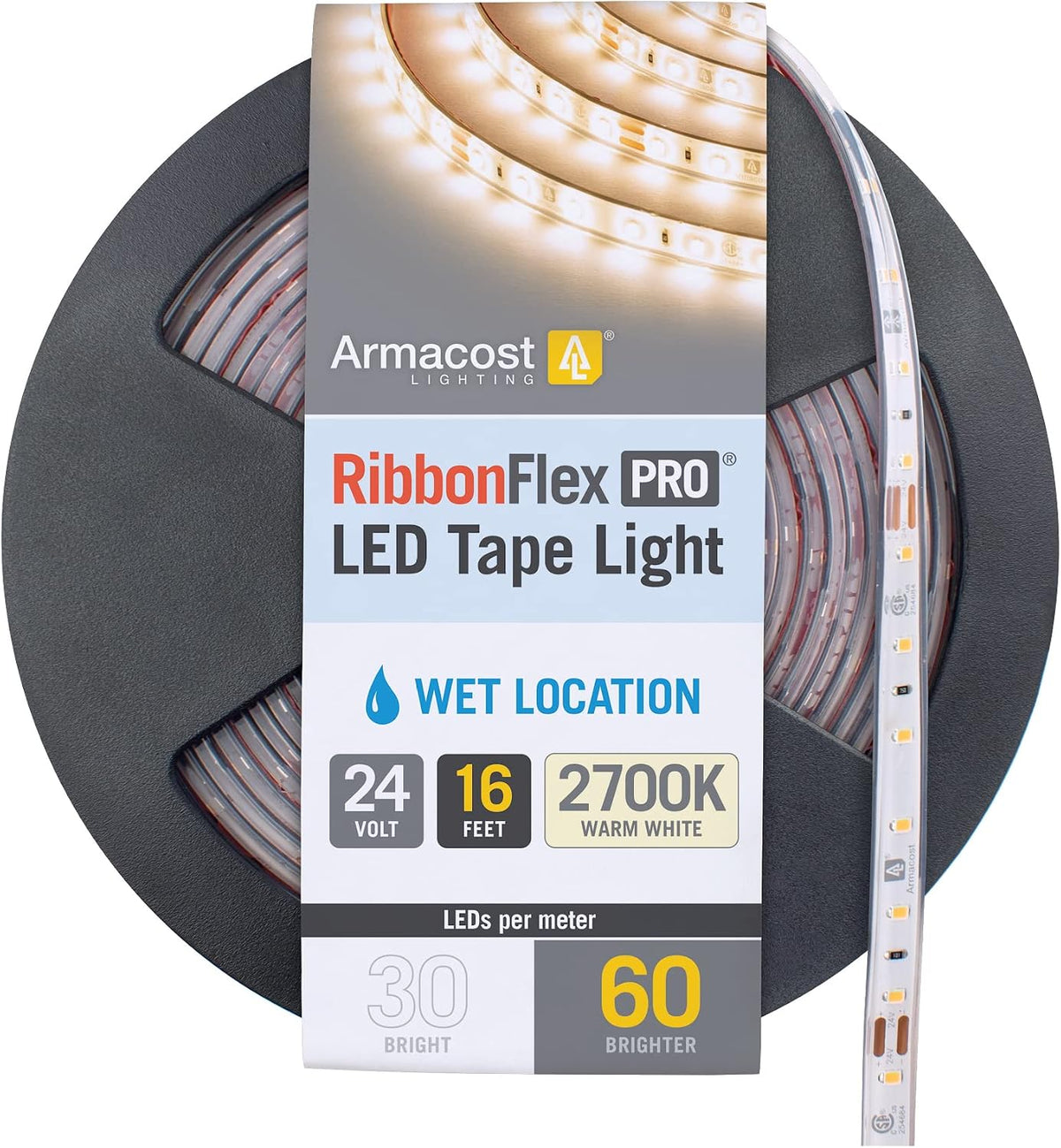 Cinta luz blanca cálida 2700K 60LED/m 16.4pies 24V