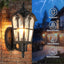 Lámpara pared exterior 16" farol impermeable vidrio ondulado