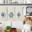 Set 3 Toallas Cocina Náuticas Con Conchas Azules