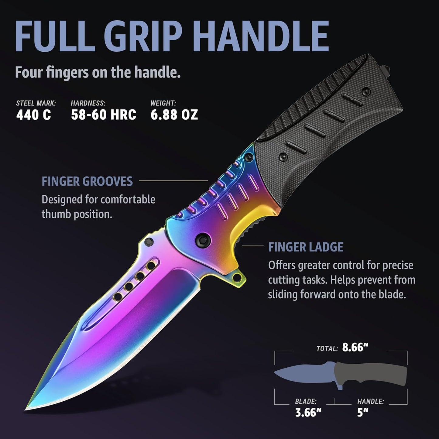 Cuchillo plegable G10 con rompedor vidrio y clip bolsillo 3.66